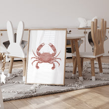 Load image into Gallery viewer, Coastal watercolor Red crab art print 07-119