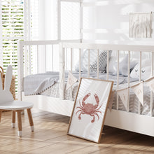 Load image into Gallery viewer, Coastal watercolor Red crab art print 07-119