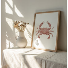 Load image into Gallery viewer, Coastal watercolor Red crab art print 07-119