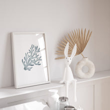 Load image into Gallery viewer, Coastal watercolor blue coral art print 07-119