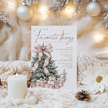 Load image into Gallery viewer, 2033 Pink Christmas Tree Favorite things Gift Exchange Party Invite, Digital download, Editable Template