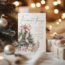 Load image into Gallery viewer, 2033 Pink Christmas Tree Favorite things Gift Exchange Party Invite, Digital download, Editable Template