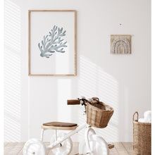 Load image into Gallery viewer, Coastal watercolor blue coral art print 07-119