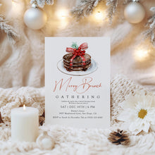 Load image into Gallery viewer, 2033 Christmas Merry Brunch Editable Invite, Digital Download Pancake Party Template