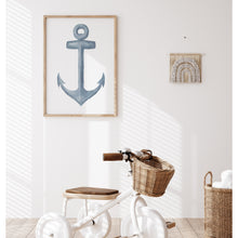 Load image into Gallery viewer, Coastal blue anker art print 07-119