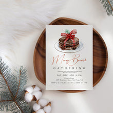 Load image into Gallery viewer, 2033 Christmas Merry Brunch Editable Invite, Digital Download Pancake Party Template