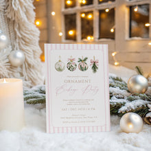 Load image into Gallery viewer, 2033 Pink Ornament Exchange Christmas Party Invite, Girls Night Pajama Party, Digital Download
