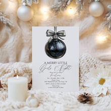 Load image into Gallery viewer, 2033 Black A Merry Little Girls' Night Coquette Christmas Party Invite, Digital Download, Editable Template