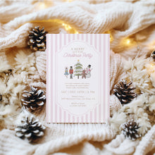 Load image into Gallery viewer, 2033 Pink Nutcracker Merry Little Party Invite Kids Christmas Invite Template, Digital Download