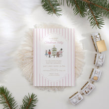 Load image into Gallery viewer, 2033 Pink Nutcracker Merry Little Party Invite Kids Christmas Invite Template, Digital Download