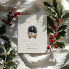 Load image into Gallery viewer, 2033 Christmas Party Nativity Baby Jesus Glory to the Newborn King Invite, Digital Download