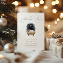 Load image into Gallery viewer, 2033 Christmas Party Nativity Baby Jesus Glory to the Newborn King Invite, Digital Download