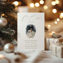 Load image into Gallery viewer, 2033 Christian Nativity Scene Christmas Invite Template, O Come Let Us Adore Him, Editable Digital Download