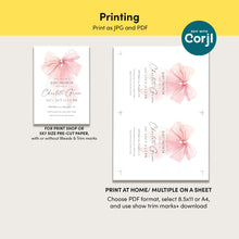 Load image into Gallery viewer, 2021 pink bow baby shower invite