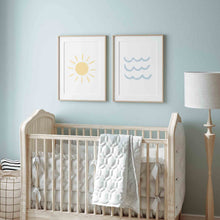 Load image into Gallery viewer, Watercolor set of 2 sea and sun art prints 07-13101