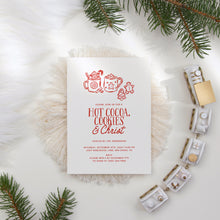 Load image into Gallery viewer, 2033 Whimsical Hot Cocoa, Cookie, & Christ Christian Christmas Party Invite, Editable Digital Download