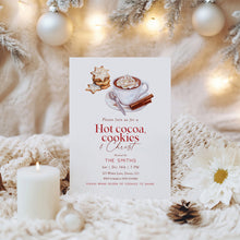 Load image into Gallery viewer, 2033 Hot Cocoa, Cookie, & Christ Kids Christian Christmas Party Invite, Editable Digital Download
