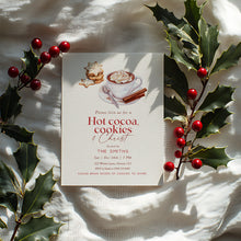 Load image into Gallery viewer, 2033 Hot Cocoa, Cookie, & Christ Kids Christian Christmas Party Invite, Editable Digital Download