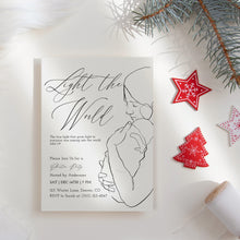 Load image into Gallery viewer, 2033 Light the World Mary & Baby Jesus Nativity Christian Christmas Invite, Editable Template, Digital Download