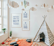 Load image into Gallery viewer, Watercolor blue brothers best friend set of 3 art prints 07-78