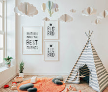 Load image into Gallery viewer, Watercolor black brothers best friend set of 3 art prints 07-78