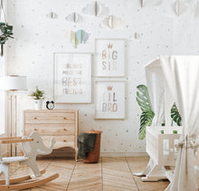 Load image into Gallery viewer, Watercolor neutral siblings best friend set of 3 art prints 07-78