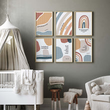 Load image into Gallery viewer, set of 6 boho Christian kids bible verse art prints 07-190