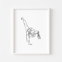 Load image into Gallery viewer, Korean line drawing Martial art taekwondo set of 6 art print 12-67