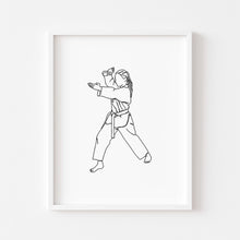 Load image into Gallery viewer, Korean line drawing Martial art taekwondo set of 6 art print 12-67