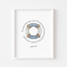 Load image into Gallery viewer, Watercolor set of 6 blue nautical Christian kids bible verse art prints 07-211