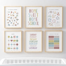 Load image into Gallery viewer, set of 6 animal educational watercolor art prints 07-127