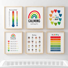 Load image into Gallery viewer, set of 6 colorful calming corner art prints 07-129