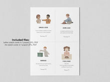 Load image into Gallery viewer, Christian Educational The fruit of the spirit flash card in Spanish, 5x7, 4x6, Scripture card, Sunday school activity, Christian homeschool