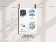 Load image into Gallery viewer, 7 Day of Creation flash card, PRINTABLE Christian Educational, 5x7, 4x6, Scripture numbers card, Sunday school Christian homeschool art