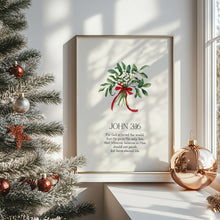 Load image into Gallery viewer, Set of 6 Red Green Christian Christmas Bible Verse Wall Art Prints 13-212