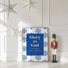 Load image into Gallery viewer, Set of 6 Blue Christian Christmas Wall Art Bundle 13-224