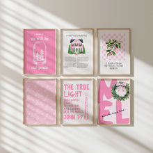 Load image into Gallery viewer, Pink Christian Christmas Bible Verse Wall Art (Choose your Print) 13-213