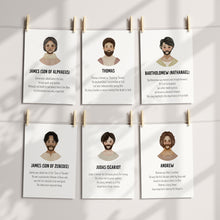 Load image into Gallery viewer, Editable 12 Disciples flashcard printables, Jesus apostles Christian educational Sunday school activity Homeschool Religious learning