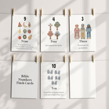 Load image into Gallery viewer, Editable Printable biblical numbers flash card, Christian Educational, 5x7, Scripture numbers card, Sunday school toddler activity
