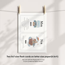 Load image into Gallery viewer, Editable printable biblical alphabet ABC flash card, Christian Home school Education, 5x7 card, Scripture ABC card, Sunday school activity