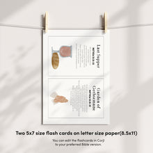 Load image into Gallery viewer, Editable Easter Bible verse flash card printable, Christian Home school, 5x7 card, Resurrection day scripture, Sunday school activity