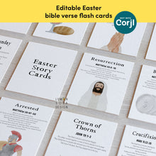 Load image into Gallery viewer, Editable Easter Bible verse flash card printable, Christian Home school, 5x7 card, Resurrection day scripture, Sunday school activity