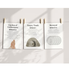 Load image into Gallery viewer, Editable Easter Bible verse flash card printable, Christian Home school, 5x7 card, Resurrection day scripture, Sunday school activity