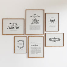Load image into Gallery viewer, Aesthetic Vintage Christian bible verse gallery set of 6 art prints