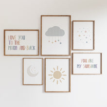 Load image into Gallery viewer, Watercolor boho pastel rainbow color gallery wall art print 07-26411