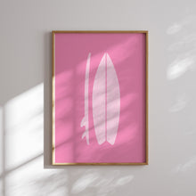 Load image into Gallery viewer, Watercolor boho pink girls coastal surf gallery wall art prints 07-26702