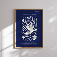 Load image into Gallery viewer, Modern blue Christian Bible verse Gallery wall art prints