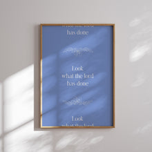 Load image into Gallery viewer, Modern blue Christian Bible verse Gallery wall art prints