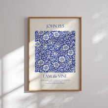 Load image into Gallery viewer, Modern blue Christian Bible verse Gallery wall art prints