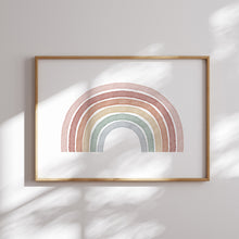 Load image into Gallery viewer, Watercolor boho pastel rainbow color gallery wall art print 07-26407